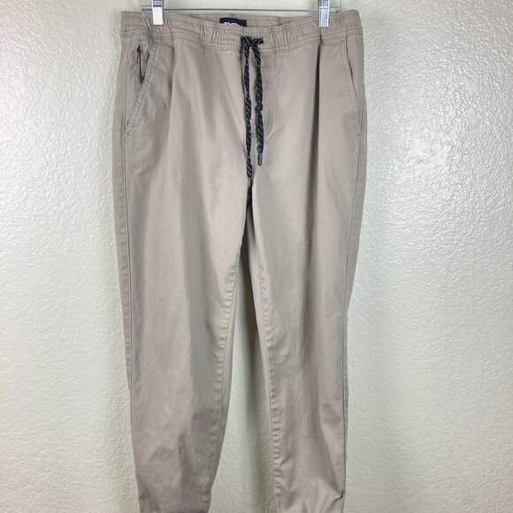 RSQ Jogger Men's Tan Pants Drawstring Slash Pocket Sz XL - Picture 1 of 10